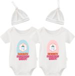 YSCULBUTOL Baby Twins Bodysuit Drinking Buddies Newborn Baby Romper Twins Boy Girl Matching Outfits Triplets Set